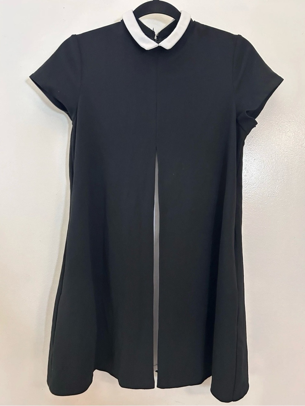 UNIF Peter Pan Dress Black White Collar Knee Length Retro Goth Medium SEE PICS